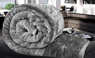 Luxury Charcoal Faux Fur Mink Throw Blanket Soft Warm Thick Bed Sofa Double King (King)