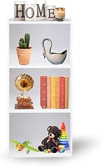 WT-EASYCARE 3-Tier White Open Shelf | Book Storage Shelf | Bookcase for your Office and Home-(White)