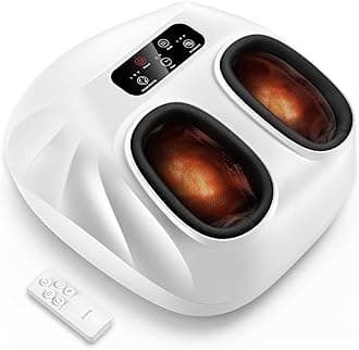 Foot Massager Machine with Heat [2026 Upgraded], Shiatsu Foot Massager for Neuropathy, Plantar Fasciitis Massager for Men Women, Up to Size 14, FSA Eligible HSA Store Eligible Massager, White