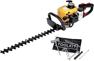 Kingsman | Petrol Hedge Trimmer 23 Inches – 22.5 CC – 2 Stroke Motor – Professional – Double Blade – Steel Blade – Tool for Garden Shrubs Branches