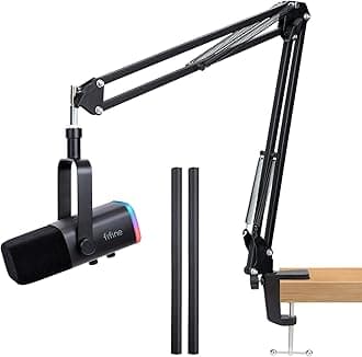 For AM8 Boom Arm - Adjustable Microphone Arm with Cable Sleeve, Mic Arm with 3/8'' to 5/8'' Adapter Compatible with Most Microphone