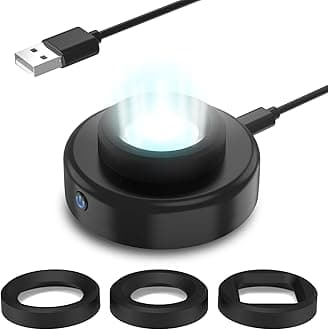 ECEEN Solar Watch Charger, 8H Timing Off with Men, Women & Square 3 Caps, LED UV Light Fast Charge Eco Driver Watches Compatible Casio/Tough/Protrek/Seiko/Citizen/Garmin/Timex/Bering/FANMIS (Black)