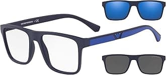 Men's Rectangular Non-Polarized Sunglasses EA 4115 57591W (Matte Dark Blue, 54/18/145)
