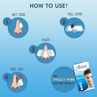 HipHop skin care Skincare Charcoal Nose Strips Men Blackhead Remover (Pack Of 2)