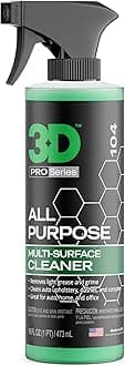 3D All Purpose Cleaner – High-Performance Interior & Exterior Car Cleaner for Vinyl, Leather, Plastic, Fabric, Carpet & More - 16 oz