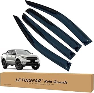 Window Visors Rain Guards for Ford Ranger Supercrew 2019 2020 2021 2022 2023 Accessories, Wind Deflectors Vent Shades for Ford Ranger