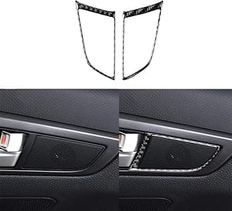 Car Interior Door Handle Sticker Premium Real Carbon Fiber Trim Compatible with Hyundai Veloster 2012 2013 2014 2015 2016 2017 Black Accessories