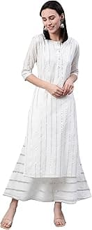 LibasWomens Woven Design Cotton Straight Kurta for Women