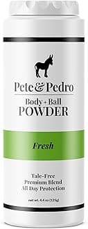 Pete & PedroBODY & BALL POWDER (Fresh Scent), Talc-Free Men’s Body Powder Deodorant for Men, Sweat Absorbs Blocks Odor, Hygiene for Groin Area, Ideal For Gym & Daily Use | Seen on Shark Tank, 5 oz