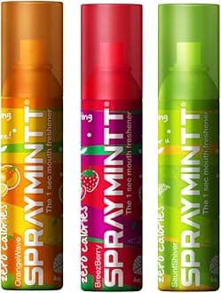 Spraymintt Mouth Freshener | 175+ sprays of instant long lasting with Zero Calories Freshness | Orangewave flavour + Brezeberry flavour + Saunfshiver flavour | 15g - Combo of 3