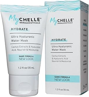 MyCHELLE Dermaceuticals Ultra Hyaluronic Water Mask (1.2 Fl Oz) - Rich Hydration for Dry Skin with Vegan Hyaluronic Acid, Help Plump Skin and Help Reduce Appearance of Fine Lines and Wrinkles