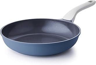 PRICUSIS Nonstick Ceramic Frying Pan, 8/10/12 Inch Non Toxic Skillet, Egg & Omelet & Chef's Pan, Induction Compatible & Oven Safe, Dishwasher Safe,PTFE PFAS & PFOA Free (8 Inch, Blue Gray)