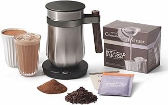 The Velvetiser System - in-Home Hot & Cold Drinking Chocolate Machine - Barista-Grade Drinking Chocolate Maker - Pewter Edition - Ideal for Gifts