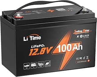 LiTime 12V 100Ah TM Low-Temp Protection LiFePO4 Battery Built-in 100A BMS, Group 31 Deep Cycle, Lithium Iron Phosphate Battery Perfect for Trolling Motors, Yacht, Marine, Boat, RV, Home Energy