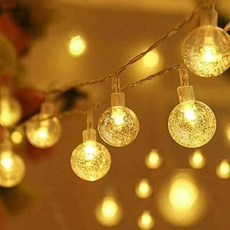 XERGY Crystal Ball LED String Fairy Lights Outdoor and Indoor for Home Decoration Light, Diwali Lights & Christmas Party (Warm White,Corded Electric) 14 LED's 3.5 Meter