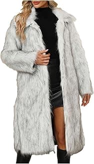 Womens Long Faux Fur Coat Oversized Loose Winter Jackets Trendy Luxury Trench Coat 2025 Open Front Lapel Outerwear