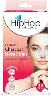 Hiphop Skin Care Cleansing Charcoal Nose Strips (10 Strips), Blackheads, Whiteheads Remover, Pore Cleanser, With Natural Extracts, For Women, All Skin Types