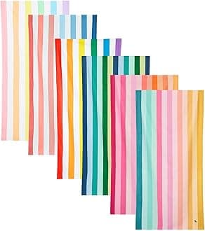 Dock & Bay Beach Towel - Quick Dry, Sand Free - Compact, Lightweight - 100% Recycled - Includes Bag - Rainbow Shores - Set of 4 - Extra Large (200x90cm, 78x35)