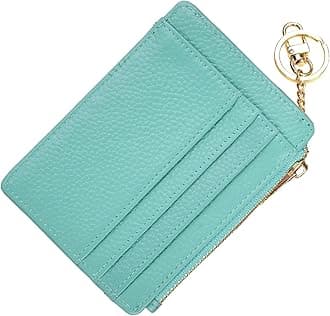 Slim RFID Credit Card Holder for Women Mini Front Pocket Wallet Purse With Keychain