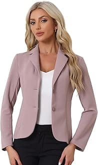 Allegra K Women's Work Office Blazer Stretch Lapel Collar Long Sleeve Jacket Suit Blazer