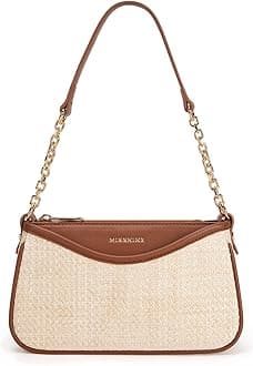 Missnine Shoulder Bag for Women Small Purse Trendy Clutch Hobo Bag Vegan Leather Mini Handbag with Zipper Closure