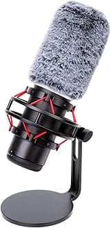 YOUSHARES QuadCast Mic Windscreen, Furry Wind Cover Compatible with HyperX QuadCast Mic and HyperX QuadCast S microfono for Filter Ambient and Breathing Winds