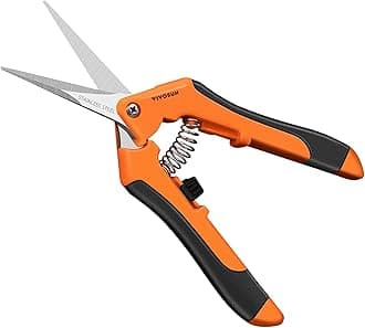6.5" Gardening Hand Pruner Pruning Shear with Straight Stainless Steel Blades Orange