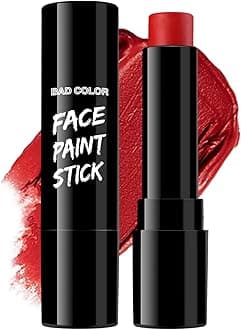 Red Face Body Paint Eye Black Stick, Cream Blendable Face Painting Sticks for Sports Softball Football Baseball, Facepaint for Halloween Clown Joker Devil Cosplay Costume Parties Events