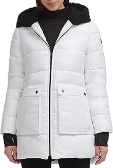 Kenneth Cole Women's Mixed Media Heavyweight Puffer Jacket