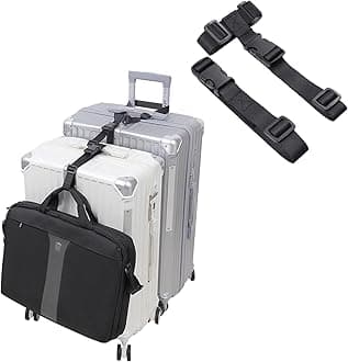 Vigorport Luggage Straps, Luggage Connector Straps for Suitcases Add A Bag and Connect Your 2 Suitcases Together Adjustable Attachment Accessories Belts (1'' Width Medium Size)