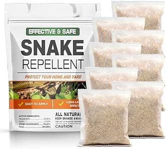 Snake Repellent for Yard Powerful, Snakes Away Repellent for Outdoors, Snake Deterrent Pet Safe Indoor, Yard Snake Out Repellant, Keep Snake Out of Home, Garden, Garage, Camping - 8 Pouches