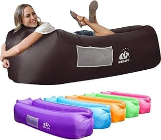 Inflatable Couch Air Lounger Chair - Camping & Beach Accessories, Portable Blow up Sofa for Hiking, Lawn, Indoor/Outdoor Movies & Music Festivals. Lightweight and Easy to Set Up Air Hammock