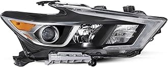 Headlight Assembly Compatible with 2016 2017 2018 Nissan Maxima S/SL/SV OEM Projector Headlamp w/LED DRL Passenger Right Side