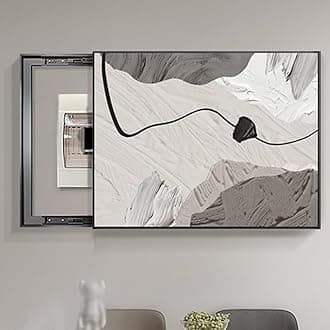 C,70X50cm, Electric Box Cover Push And Pull Modern Decorative Electric Box Cover Electric Meter Box Counters Decoration Hide Paintings Creative Simple Design Distribution Box Painting [Energy Class A]