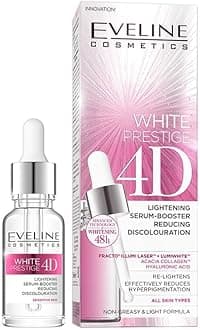 White Prestige 4d Skin Lightening Serum, Nourish and Moisturize the Skin, Booster Reducing Discolouration, Protection from UV Damage, Skin Brightening Serum for Men & Women, Suitable for All Skin Types - 18ml
