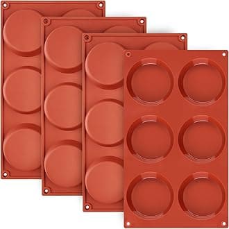 JOERSH 4-PK Silicone Egg Mold for Breakfast Sandwiches 3 Inch Round Muffin Top/Egg Pan, Oven Baking Silicone Molds for English Muffins, Whoopie Pies