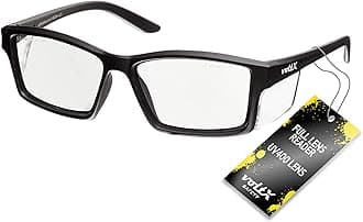 voltX 'VISION' Safety Readers, Full Lens Magnified Reading Safety Glasses CE EN166ft certified (+1.5 Dioptre, Clear lens) - Anti fog coated UV400 lens
