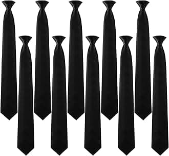 Clip on Ties for Men Solid Color Graduation Men's 20 Inch Pretied Uniform Solid Color Clip on Tie Costume
