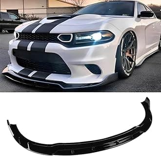 4Pcs Front Bumper Lip Compatible with 2015-2024 Dodge Charger, Air Dam Lower Chin Spoiler Splitter Fit for SRT Hellcat 392 Scat Pack GT R/T Daytona, Protection Body Kit (Glossy Black)