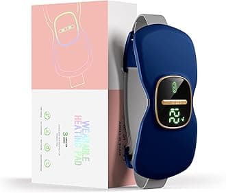 Heating Pads for Cramps, Portable Cordless Menstrual Heat Pad, Period Pain Relief Heating Pad with 3 Heat Levels and 3 Massage Modes, Back or Belly Heated Pad, Blue