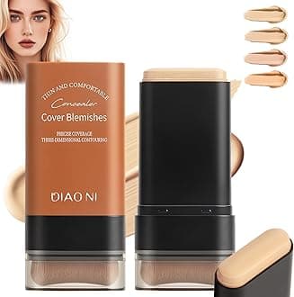 Flawless Eraser Foundation Stick,Korean Hydrating Lightweight Foundation Stick with Brush,Multi-Use Foundation Stick Makeup, Waterproof Thin and Cover Blemishes for All Skin Types (ivory white, 01)