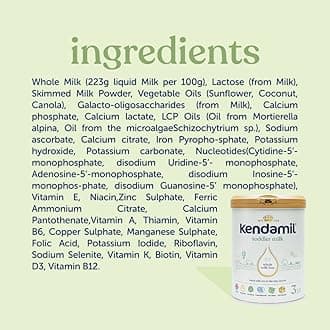 (6x800g) Kendamil Toddler Milk, Stage 3, 6-Pack – British Made, Whole Milk Formula, 12-36 Months – Vegetarian, No Palm Oil, No GMOs –with Omega 3 DHA, Omega 6 ARA and Prebiotics