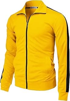 H2H Mens Active Slim Fit Track Lightweight Jacket Zip-up Long Sleeve