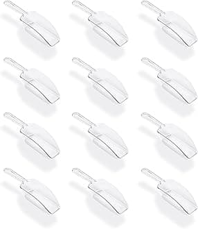Super Z Outlet 5.5" Mini Acrylic Plastic Kitchen Scoops for Weddings, Candy Dessert Buffet, Ice Cream, Protein Powders, Coffee, Tea (Clear)