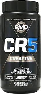 PMD Sports CR5 Professional Creatine Complex - Improved Recovery, Reduce Soreness, Lean Muscle Mass Gainer - Power 5 Creatine Blend for Strength, Endurance, and Recovery (240 Creatine Capsules)