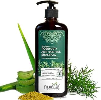 Pureus Herbals Shreekesha Rosemary Anti Hair Fall Suphate & Paraben Free Shampoo for Hair Growth, Reduce Hair Loss & Damage, Hair Fall Control, Anti Dandruff & Frizzy hair | Herbal Hair Cleanser with properties & Pure Powerful Natural Ingredients for Women & Men (400 ml)