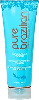 Pure Brazilian Deep Conditioning Masque with Brazilian Keratin, Acai & Arginine, Deep Conditioner Hair Treatment, 8 Fl Oz