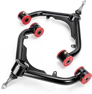 Front Upper Control Arms for 2000-2010 Chevy Silverado Sierra 2500 3500 HD, 2-4" Lift Adjustable Tubular Suspension Kit, Pro-Alignment Geometry for Chevrolet GMC 2WD 4WD Models, Black 2PC Set (Pair)