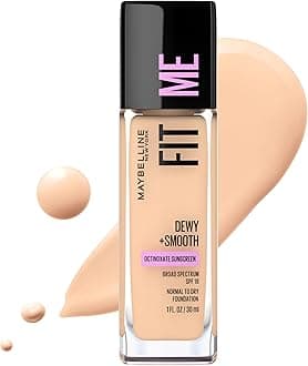 Maybelline New York Fit Me Dewy + Smooth Foundation, Porcelain, 1 Fl. Oz (Pack of 1) (Packaging May Vary)