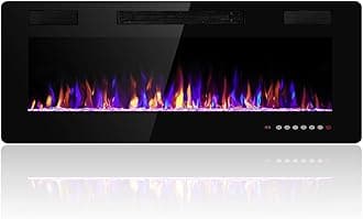 36 Inch Electric Fireplace Insert Ultra-Thin - Recessed & Wall-Mounted Fireplace Heater with Thermostat, Adjustable Flame, Remote Control - Linear with Timer, Touch Screen, 750/1500W